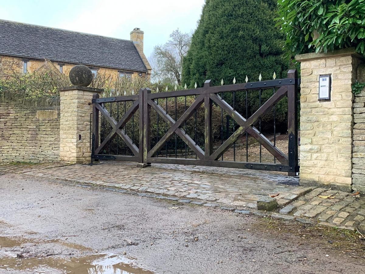 Wood gate — installation by Complete Gate Automation
